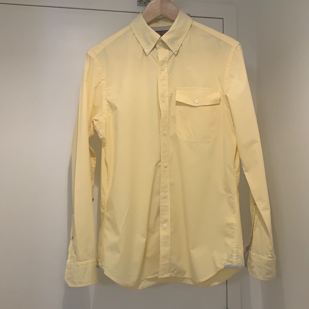 Men's Banana Republic Yellow Gingham Buttondown Shirt Size S